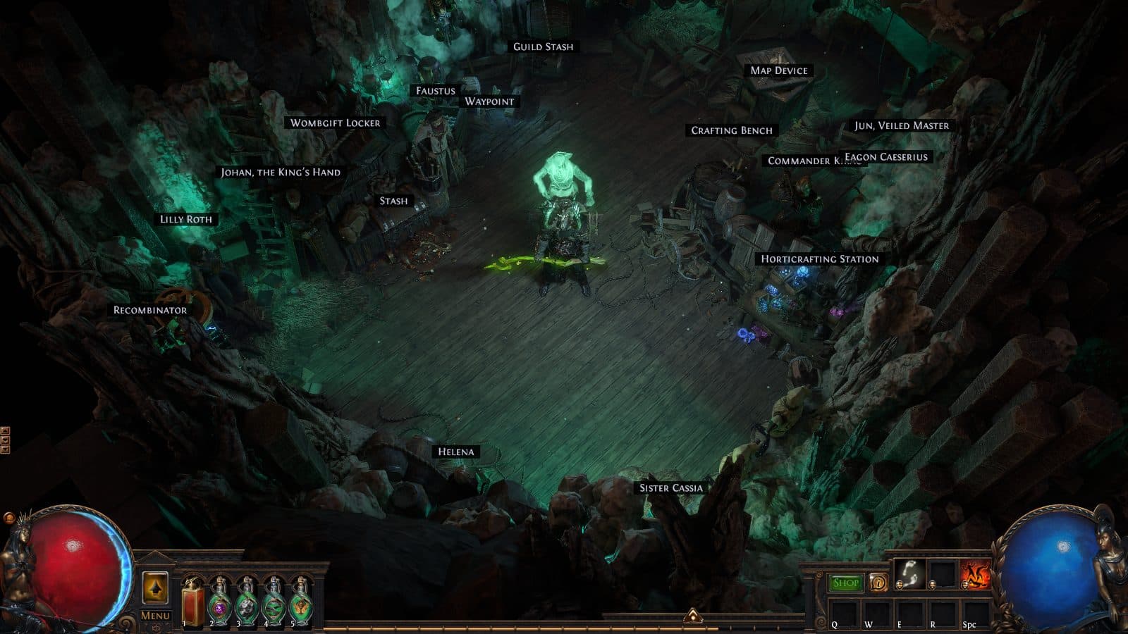 Allflame Grotto - Compact, a Path of Exile 1 hideout built in Skeletal Hideout by eazy