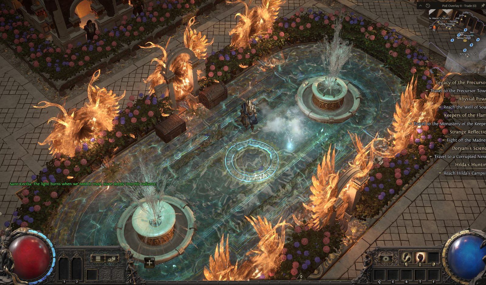 Fountain of Light, a Path of Exile 2 hideout built in Plateau of the Gods Hideout by poecribs