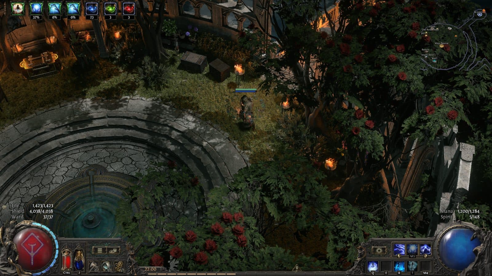 Saints End Monastery Circle Garden, a Path of Exile 2 hideout built in Saints End Monastery Hideout by mahkenzi